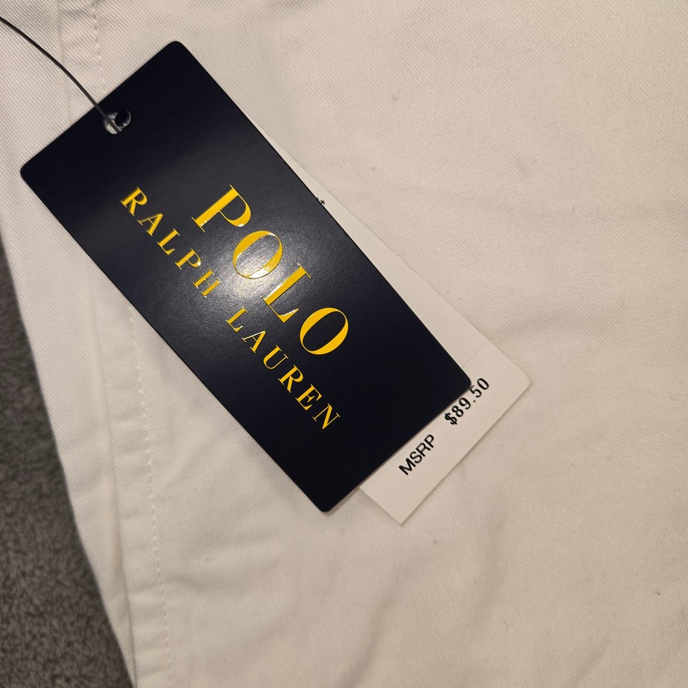 Polo Ralph Lauren Mens White Stretch Classic Fit Chino Shorts 48 NEW - Picture 2 of 11